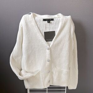 NWT White cardigan, Pearl buttons
